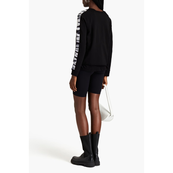 MONROW Layered Printed Soft Sweatshirt in Black & White Size XS - Picture 4 of 16